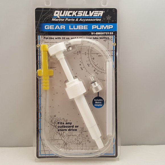 QUICKSILVER Marine Parts Gear Lube Pump w/ Metric Adapter 91-8M0072133🆕 - Picture 1 of 9